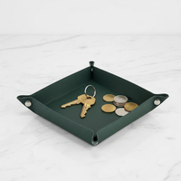 Plateau à dés pliable en cuir PU de forme carrée, portable, pour la maison, le salon, la salle de bain, la présentation de bijoux, plateau décoratif de table