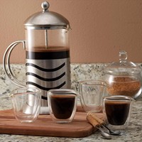 Pichet à expresso tendance en verre borosilicate à double paroi de 80 ml avec bec verseur pour barista, idéal pour le latte art et le service de café