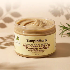 Traitement hydratant pour cheveux avec huile de ricin noire jamaïcaine et beurre de karité pour cheveux secs, cassants, bouclés, crépus, naturels - Product Image 1