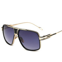 Mode Métal Oversize Hommes Femmes Shades lunettes De Soleil de Luxe UV400
