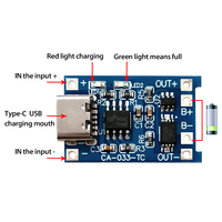 Carte de charge Micro Type-c USB 5V CA-033 avec protection double fonctions Module de chargeur de batterie au lithium Li-ion 1A 18650 TP4056