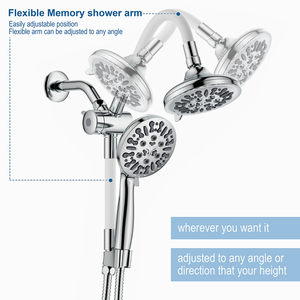 ชุดฝักบัวแรงดันสูง 7 ฟังก์ชั่น พร้อมสายสแตนเลสและหัวฝักบัวแบบมือถือ 3 ทาง - Product Image 2