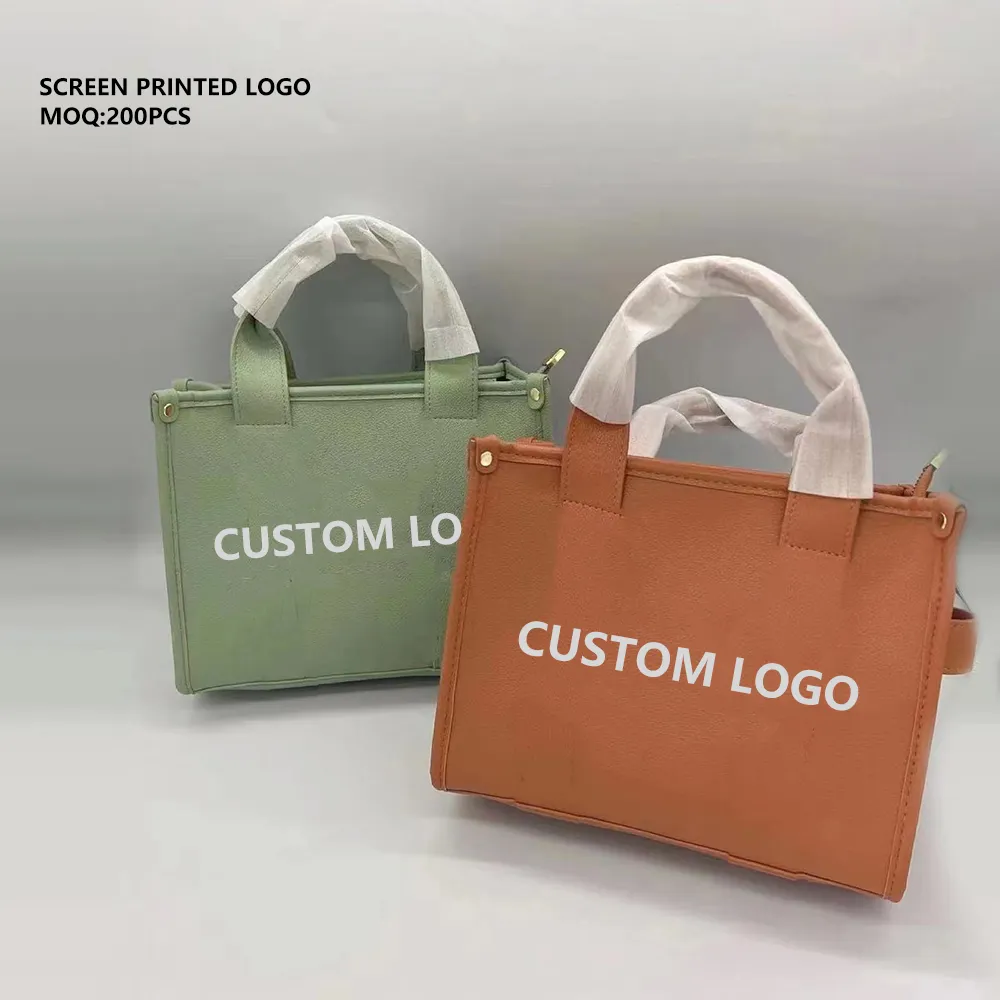 Customize Blank Korean The Tote Crossbody Fashion Bag Pu Leather Handbags Women Tote Bags Handbags Purse