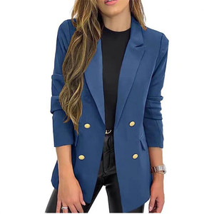 Ohsisa 2025 nuova giacca Casual a maniche lunghe da donna <span class=keywords><strong>in</strong></span> tinta unita lavorata a maglia per l'autunno con colletto ribaltato - Product Image 3