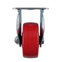 Roue pivotante rigide en polyuréthane rouge et acier de 3 pouces |   pour chariots et équipements industriels |   Chariot et équipement |   Vente en gros
