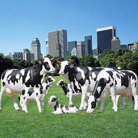 Sculpture de vache de grande taille pour l'aménagement paysager extérieur, ornements de jardin, décoration de pelouse de ferme, animaux grandeur nature, statue de vache en fibre de verre