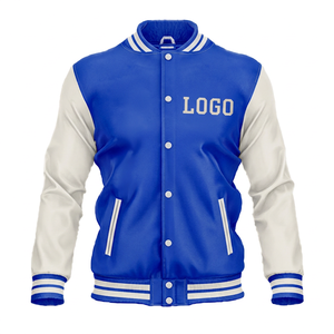Veste universitaire PBS bleue et blanche, style Greek Life, vêtements de fraternité, écologique, coupe-vent, patchwork sur le devant - Product Image 1