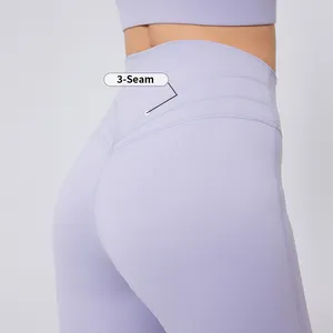 2024 New Sportswear Customize Logo Gym Leggings Butt Lifting High Waist Workout Yoga Pants Sports Fitness Womens Yoga Leggings