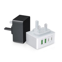 Chargeur rapide magnétique GaN 40W HNT, adaptateur de voyage universel pour téléphones mobiles 2C+2A avec matériau ignifuge ABS+PC
