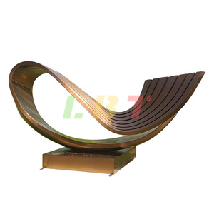 Escultura Metálica Abstracta Libit, Forma Irregular, Decoración Artística para Exteriores, Adorno para Paisajes de Oficina - Product Image 4