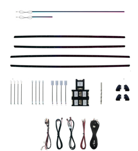 Nieuwe universele 70cm/80cm lichtstrips voor autodeuren, LED-strip met 64 kleuren voor auto-interieur, sfeervolle decoratie - Product Image 3