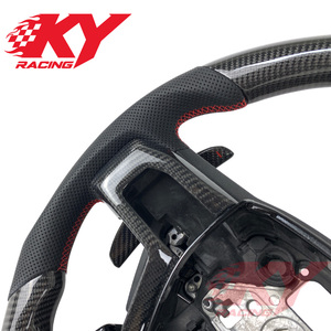 พวงมาลัยหนังสไตล์รถแข่งคาร์บอนไฟเบอร์แบบกำหนดเองสำหรับ Ford Raptor R Lobo F150 XLT F250 F350 F450 SVT Ranger Shelby Mustang - Product Image 2