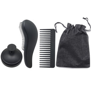 Benutzer definiertes Logo Umwelt freundlicher Weizens troh Matt Tragbarer breiter Zahnkamm Biologisch abbaubarer Haarstyling-Kamm für den Haarmassage-Kamm zu Hause - Product Image 1