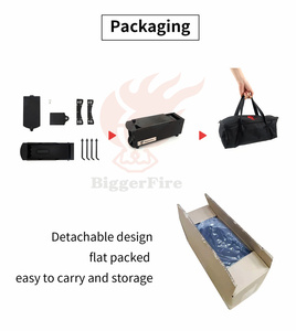 Di động ngoài trời có thể gập lại thép gỗ đốt bếp kim loại tên lửa bếp nấu ăn lò cho cắm trại nóng - Product Image 5