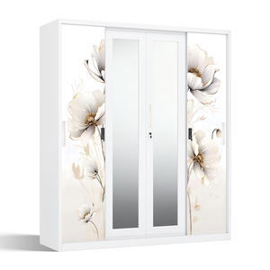 Armoire métallique avec motif, 4 portes coulissantes 1600 mm - Product Image 1