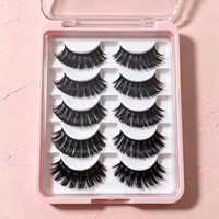 Paire de faux cils en vison synthétique volume intense, bande souple spectaculaire, réutilisables, étiquette privée, boîte personnalisée, direct usine