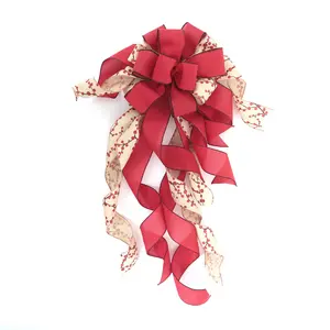 Large Plastic Flocked Sequined Ribbons Bows Home Door Cabinet Christmas Party Decorations Optimal Ornaments Supplied Suppliers
