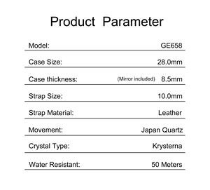 Banda de cuero de calidad superior Movimiento japonés Relojes de cuarzo Hombres Mujeres Relojes elegantes - Product Image 5