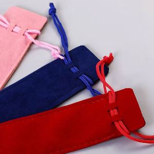 New Design <b>Recyclable</b> Velvet Jewelry Pouch <b>Pen</b> Pouch Drawstring Customizable Dust Bag Necklace Ring Earring Packaging for Gift - Product Image 6