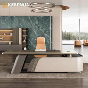 โต๊ะเจ้านายหรูหราโต๊ะทำงานที่ทันสมัยและเก้าอี้การผสมผสานที่หรูหราโต๊ะผู้บริหารเฟอร์นิเจอร์สำนักงานโต๊ะประธาน - Product Image 5