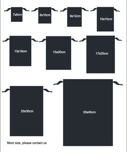 Grand sac à cordon en velours noir personnalisé pour bijoux, montres, lunettes, pochette Terciopelo recyclable écologique imprimée avec logo - Product Image 3