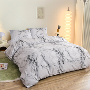 Màu Đen Và Trắng Bộ Đồ Giường Thiết Lập Cho Giường Đôi Sabanas Cama Matrimonial Nữ Hoàng/Vua <span class=keywords><strong>Comforter</strong></span> Bộ Duy Nhất Duvet Cover Với Gối - Product Image 2