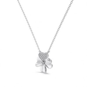 Dylam Four <b>Leaf</b> Clover Pendant <b>Necklaces</b> Link Chain 925 <b>Silver</b> 5A Zirconia Lucky Clover Pendant Jewelry <b>Necklace</b> for Women - Product Image 2