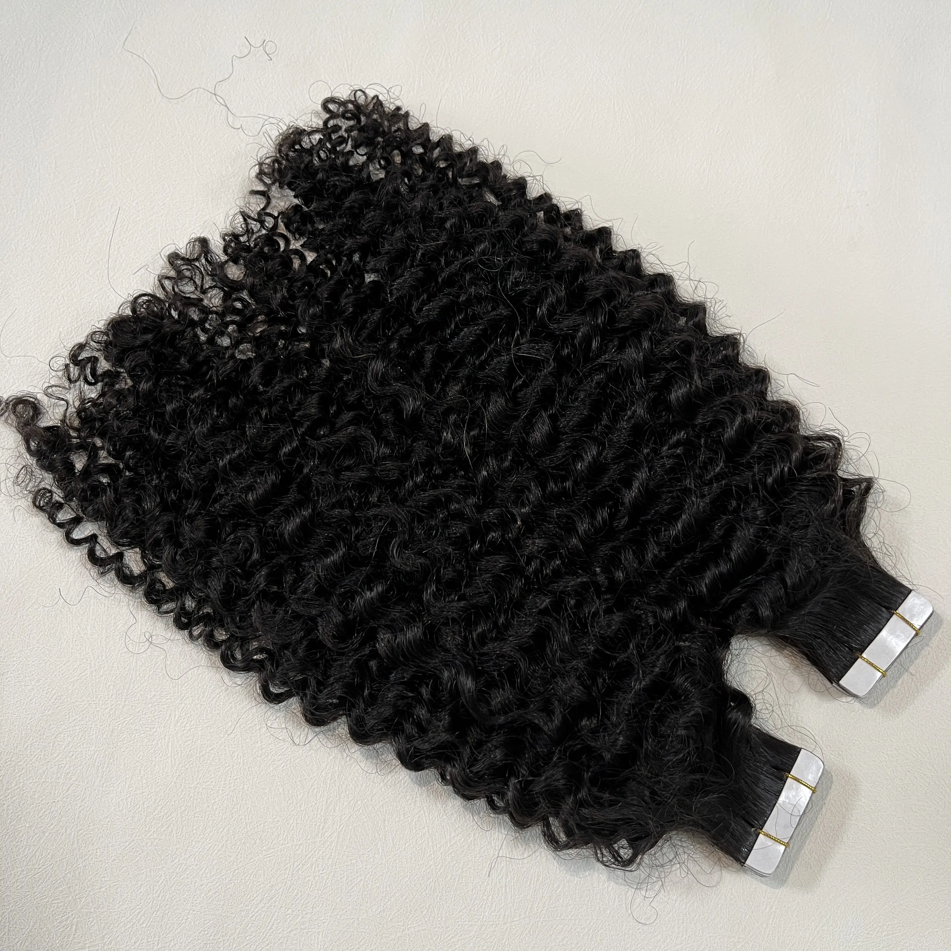 Customized Online 40 Pcs Slaavi Hair Extensions Packaging Raw Virgin Cuticle Aligned Remy Human Hair Kinky Curly Real Hair
