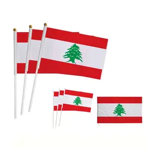 В наличии, недорогой рекламный ливанский миниатюрный ручной машущий флаг