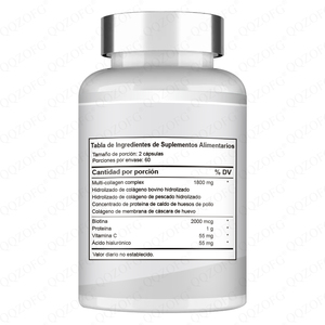 Cápsulas de Colágeno Complejo Multicolágeno de Alta Calidad de Marca Privada OEM, Producto de Belleza Antienvejecimiento Natural, 120 Piezas - Product Image 2