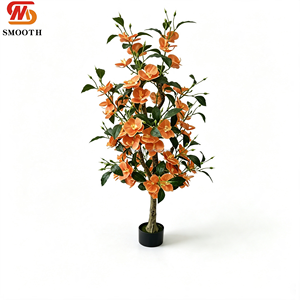 SMOOTH - Nueva Llegada, Árbol de Flores Artificiales de Color Naranja en Maceta, Decoración Floral para Bodas y Eventos, Centro de Mesa para Bodas - Product Image 1