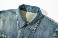 Jaket Denim Vintage pria, kualitas tinggi kasual Vintage dicuci tertekan kancing kerja