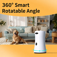 Cámara Inteligente para Mascotas con Dispensador de Comida, Rotación de 360 Grados, Visión Nocturna HD 1080P, Lanzador Automático de Golosinas para Perros, Monitor, Juguetes Interactivos