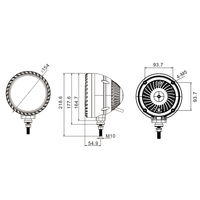Phare LED rond pour tracteur New Holland série 47697493, 41W, faisceau haut et bas