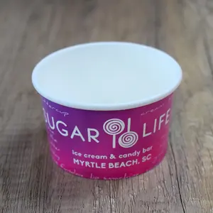 Fábrica al por mayor OEM ODM Diseño personalizado 3 oz 4 oz Tazas de helado con tapa de papel - Product Image 1