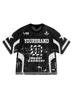 T-Shirt in Cotone Pesante 300 GSM per Uomo, Jersey da Corsa in Seta e Cotone, Maglia Retrò da Calcio Importata negli USA - Product Image 3