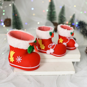 Décorations de Noël Bottes de Noël sac cadeau Boîte à bonbons Bottes floquées petit sac de bonbons cadeau pour enfants - Product Image 3