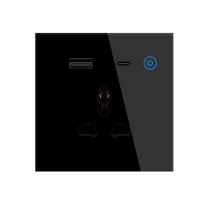 ปลั๊กไฟติดผนัง <span class=keywords><strong>LAPU</strong></span> 70W ชาร์จเร็ว แบบ Type C สมาร์ท 3 ขา พร้อม Wifi สวิตช์ 1 ช่อง 16A แผงกระจก 86 มม. ใช้งานร่วมกับบ้านอัจฉริยะและสำนักงานได้ - Product Image 3