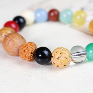 18 Seed Bodhi <b>Bracelet</b> Multicolor Beads Chinese Style Retro Prayer Beads Unisex Couple Jewelry Gift - Product Image 4