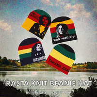 Gorro de Punto Jacquard con Bordado 3D, 100% Acrílico, a Rayas, con Botones, para Exteriores, Personalizado, Estilo Hip-Hop, para Hombre, Estilo Rasta