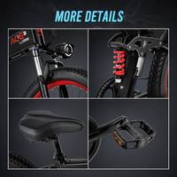 Vélo électrique de montagne pour adultes, pliable, avec suspension intégrale, moteur de moyeu arrière LO26 Plus, batterie au lithium intégrée 48V, entrepôt AU