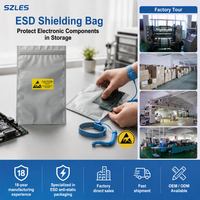 Sac antistatique ESD personnalisé avec logo pour composants électroniques PCB IC, sac de protection antistatique 50*60cm