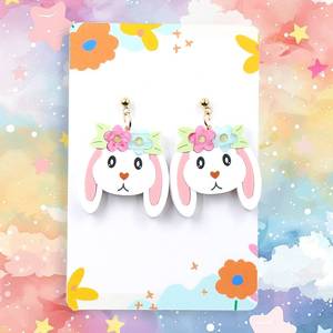 Orecchini Pendenti Personalizzabili a Forma di Animale Pasquale, Taglio Laser, Trendy in Acrilico, Placcati in Titanio, Regalo per Anniversari e Feste - Product Image 2