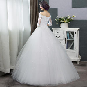 Abito da sposa <span class=keywords><strong>donna</strong></span> <span class=keywords><strong>incinta</strong></span> con spalle scoperte lungo fino al pavimento abito da sposa taglie forti - Product Image 3