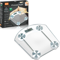 Balance personnelle RAF, bascule numérique de 180 kg avec écran LCD, corps en verre, pour salle de bain et usage domestique