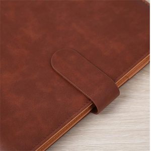 Carnet à anneaux en cuir avec <span class=keywords><strong>porte</strong></span>-stylo, couverture rigide reliée, format A5, avec boucle - Product Image 5