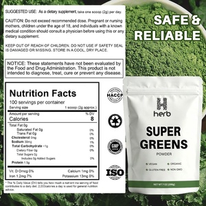 Poudre de mélange de superaliments et de super-verts en marque blanche OEM/ODM, poudre de jus vert quotidien, mélange pour boisson smoothie végétale avec Chlorella - Product Image 5