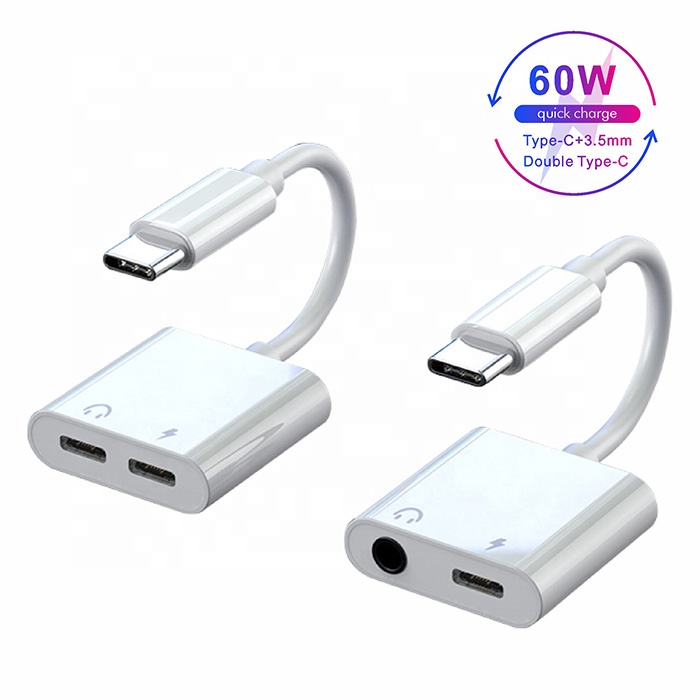 Новые товары Быстрая зарядка 18W цифровой чип DAC 2 в 1 USB 3,1 Тип C до 3,5 мм аудио разъем для наушников адаптер кабель конвертер