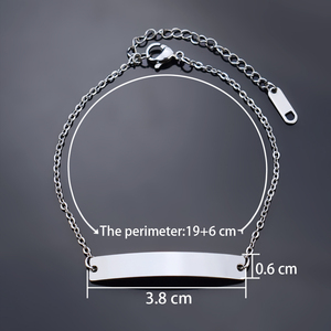 Minimalista In Bianco In Acciaio Inox Argenteo Braccialetto per la Donna Degli Uomini di Incisione Personalizzata Monili Che Fanno <span class=keywords><strong>Accessori</strong></span> All'ingrosso - Product Image 2
