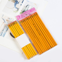 Crayon HB jaune avec gomme, logo personnalisé, fabricant, vente en gros, certifié FSC, fournitures scolaires et de bureau en bois